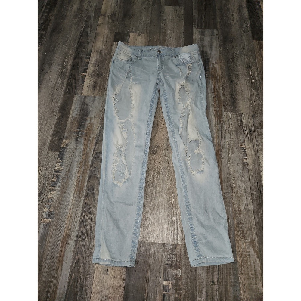 Avant Garde Destroyed Light Wash Denim Jeans Fashion Punk Grunge Y2K